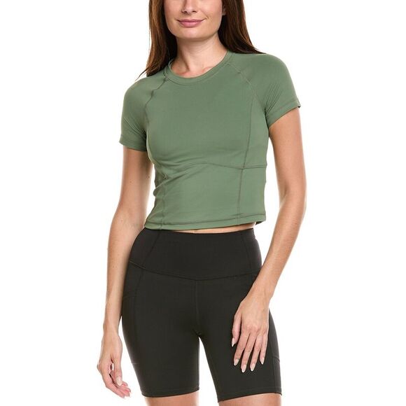 Sweaty Betty Tops - Sweaty Betty Womens All Day Active Cropped T-Shirt, Green